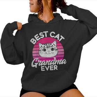 Best Cat Grandma Ever Cat Grandma Women Hoodie - Thegiftio UK