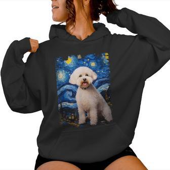 Bichon Frisé Hund Sternennacht Malerei Hund Mama Papa Kapuzenpullover für Damen - Geschenkecke