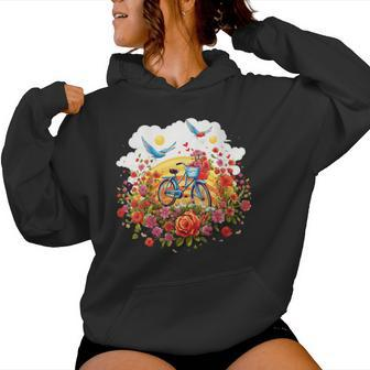 Bicycle Through A Field Of Flowers Idea Creative Inspiration Women Hoodie - Monsterry AU