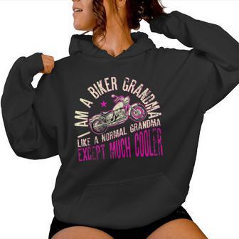 I Am A Biker Grandma Motorcyle Quote For Women Women Hoodie - Thegiftio UK