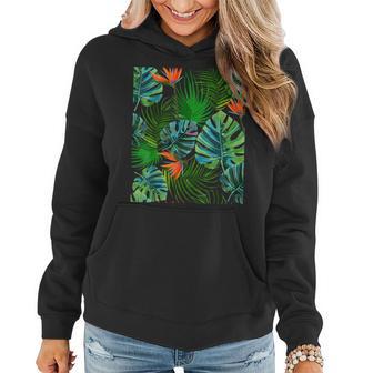 Birds Of Paradise Tropical Floral Pattern Printed Women Hoodie - Monsterry