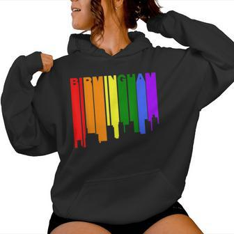 Birmingham Alabama Lgbtq Gay Pride Rainbow Skyline Women Hoodie - Monsterry AU