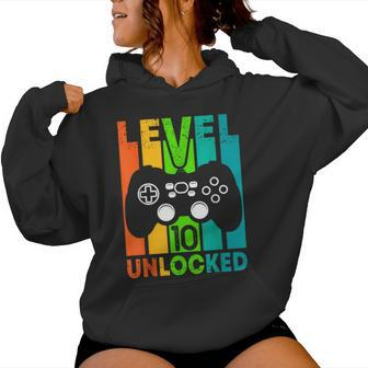 Birthday Gamer Boy Or Gamer Girl Level 10 Unlocked Women Hoodie - Thegiftio UK
