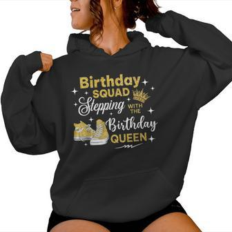 Birthday Squad Shoes Stepping With The Birthday Queen Women Hoodie - Thegiftio UK