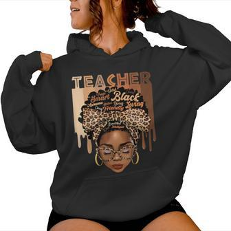 Black Teacher Magic Black History Month Afro Hair Melanin Women Hoodie - Seseable