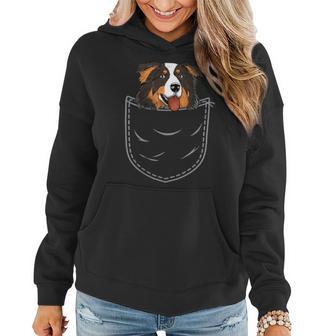 Black Tri Mom Aussie Breastpocket Australian Shepherd Women Hoodie - Monsterry UK