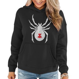 Black Widow Distressed Spider Graphic Women Hoodie - Monsterry AU