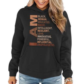 I Am Black Woman Black History Month Unapologetically Women Hoodie | Mazezy