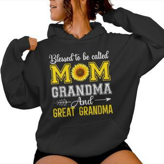 Blessed To Be Called Mom And Grandma Sunflower Women Hoodie - Thegiftio UK