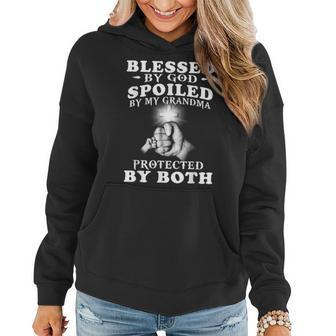 Blessed By God Spoiled By My Grandma Protected By Both Women Hoodie - Seseable