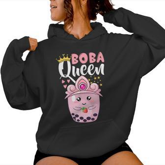 Boba Queen For N Girls Boba Bubble Tea Kawaii Japanese Women Hoodie - Monsterry