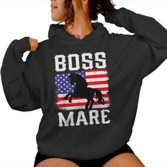 Boss Mare American Usa Horse Lover Riding Rider Equestrian Women Hoodie - Monsterry CA