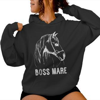 Boss Mare Horseback Riding Equestrians Horse Women Women Hoodie - Monsterry DE