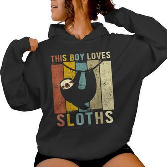 This Boy Loves Sloths Boys Sloth Women Hoodie - Thegiftio UK