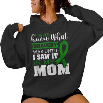 Bravery Mom Liver Cancer Awareness Ribbon Women Hoodie - Monsterry AU