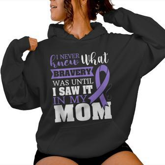 Bravery Mom Stomach Cancer Awareness Ribbon Women Hoodie - Monsterry CA