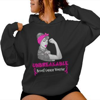 Breast Cancer Unbreakable Warrior Survivor Woman Women Hoodie - Thegiftio UK