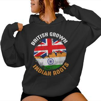 British Grown Indian Roots Vintage Flags For Women Women Hoodie - Monsterry DE