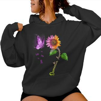 Butterfly Sunflower Dementia Awareness Women Hoodie - Thegiftio UK