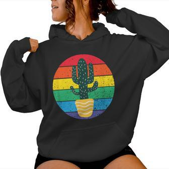 Cactus Serape Rainbow Awesome Novelty Women Hoodie - Seseable