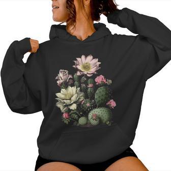 Cactus Succulent Plant Retro Cacti Botany Botanical Graphic Women Hoodie - Thegiftio UK