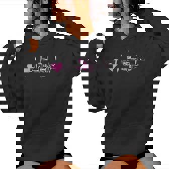 Camión Latido Cardíaco Ekg Puls Trucker Camión Conductor Sudadera con capucha para mujer - Regaloses