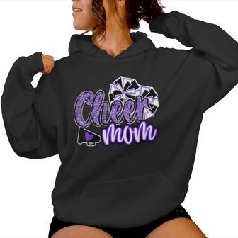 Cheer Mom Megaphone Purple Leopard Cheetah Print Women Hoodie - Thegiftio UK