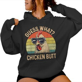 Chicken Guess What Chicken Butt Women Hoodie - Seseable