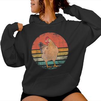 Chicken Retro Vintage Chicken Women Hoodie - Thegiftio UK