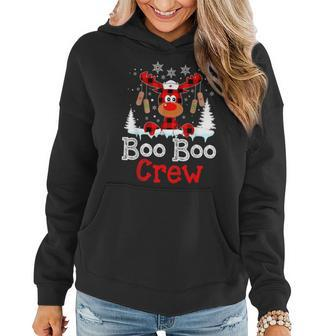 Christmas Boo Boo Crew Reindeer Nurse Buffalo Plaid Nurse Women Hoodie - Monsterry DE