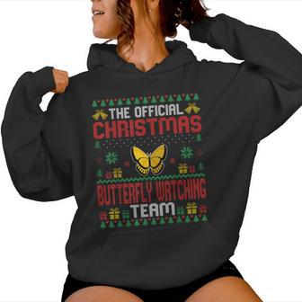 Christmas Butterfly Watching Team Butterfly Lover Xmas Women Hoodie - Monsterry UK