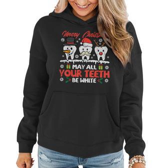 Christmas All Th White Xmas Dentist Dental Squad Women Women Hoodie - Monsterry