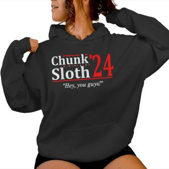 Chunk Sloth '24 Hey You Guys Apparel Women Hoodie - Thegiftio UK