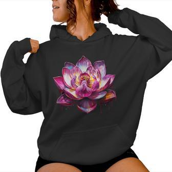 Colorful Lotus Graffiti Trendy Cute Flower Fashion Women Hoodie - Monsterry