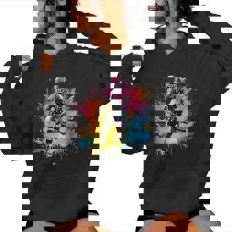 Colorido Jugador De Hockey Sobre Hielo Chica En Hockey Sobre Hielo Para Sudadera con capucha para mujer - Regaloses
