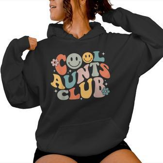 Cool Aunts Club Groovy Retro Smile Aunt Auntie Mother's Day Women Hoodie - Seseable