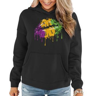 Costume Party Carnival Parade Lips Mardi Gras Women Hoodie - Monsterry CA