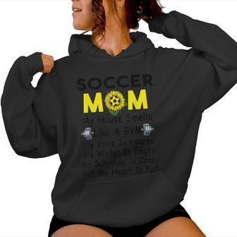 Crazy Soccer Mom Heart Is Full Mix Sunflower Women Hoodie - Monsterry