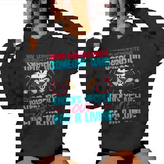 Crna Nurse Never Underestimate Someone Who Knocks People Women Hoodie | Mazezy