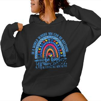 Cute Autism Mom Autism Awareness Be Kind Support Women Hoodie | Mazezy