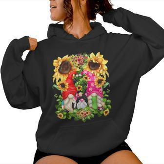 Cute Cat Retirement Gnome Couple For Sunflower Cat Mom & Dad Women Hoodie - Monsterry AU