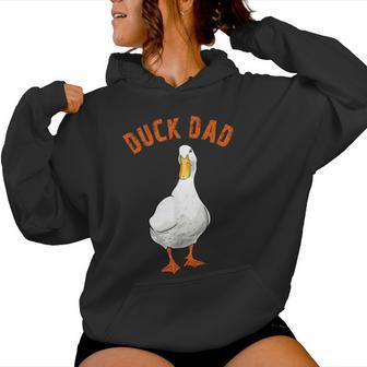 Cute Duck Dad Lover Illustration Duck Owner Women Hoodie - Monsterry