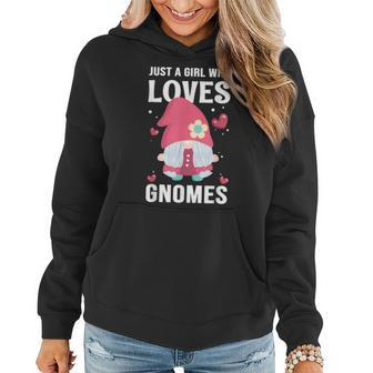 Cute Girl Gnome Just A Girl Who Loves Gnomes Women Hoodie - Thegiftio UK