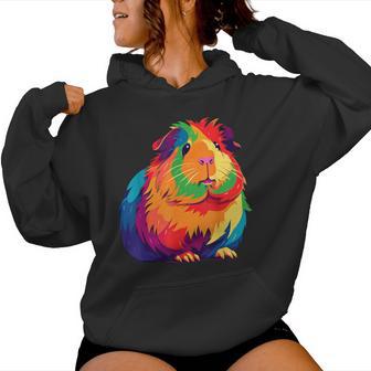 Cute Rainbow Guinea Pig For Guinea Pig Lovers Women Hoodie - Monsterry AU