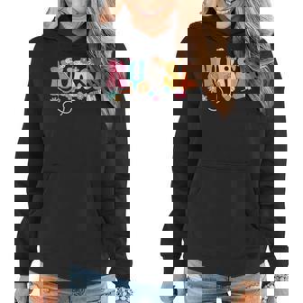 Cute Retro Groovy Nurse Flower Nursing Women Hoodie | Mazezy