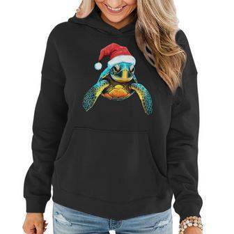 Cute Sea Turtle Christmas Santa Hat Xmas Pajama Women Hoodie - Thegiftio UK