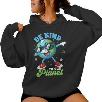 Dabbing Earth Be Kind To Our Planet Happy Earth Day 2024 Women Hoodie - Seseable