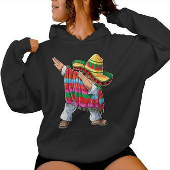 Dabbing Mexican Poncho Cinco De Mayo Dab Sombrero Women Hoodie - Monsterry CA