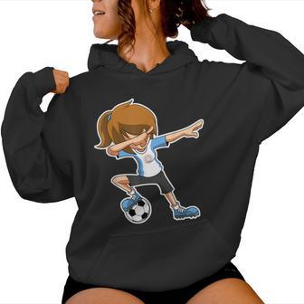 Dabbing Soccer Girl Argentina Argentinian Flag Jersey Women Hoodie - Monsterry UK