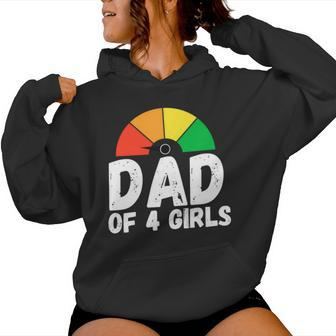 Dad Of 4 Girls From Daughter On Father's Day Women Hoodie - Monsterry DE